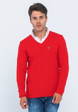 Pullover 'Matteo' di Giorgio di Mare in rosso: frontale