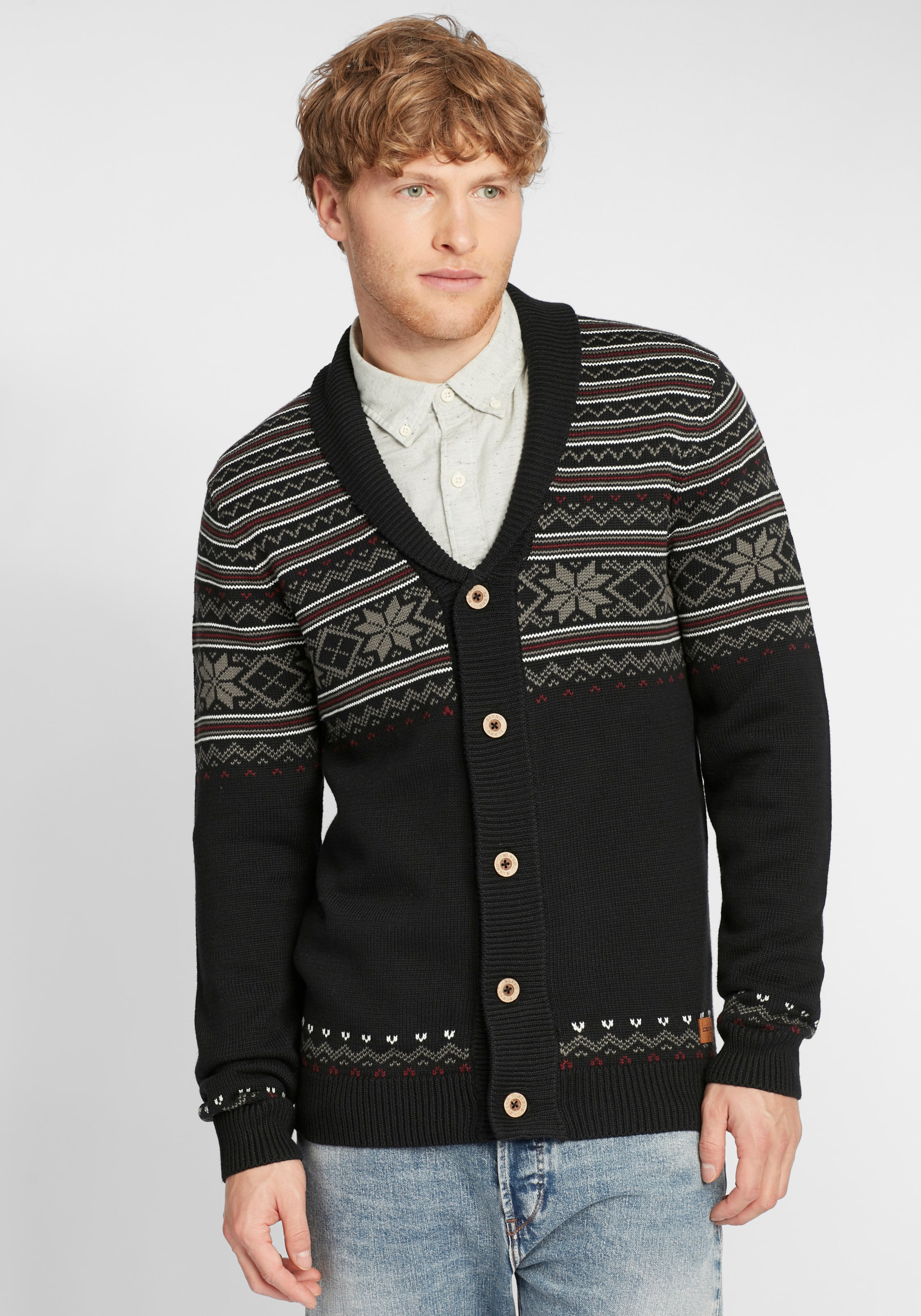 Männer Pullover & Strick BLEND Strickjacke 'Velero' in Schwarz - JF11551 Männer Pullover & Strick BLEND Strickjacke 'Velero' in Schwarz - JF11551