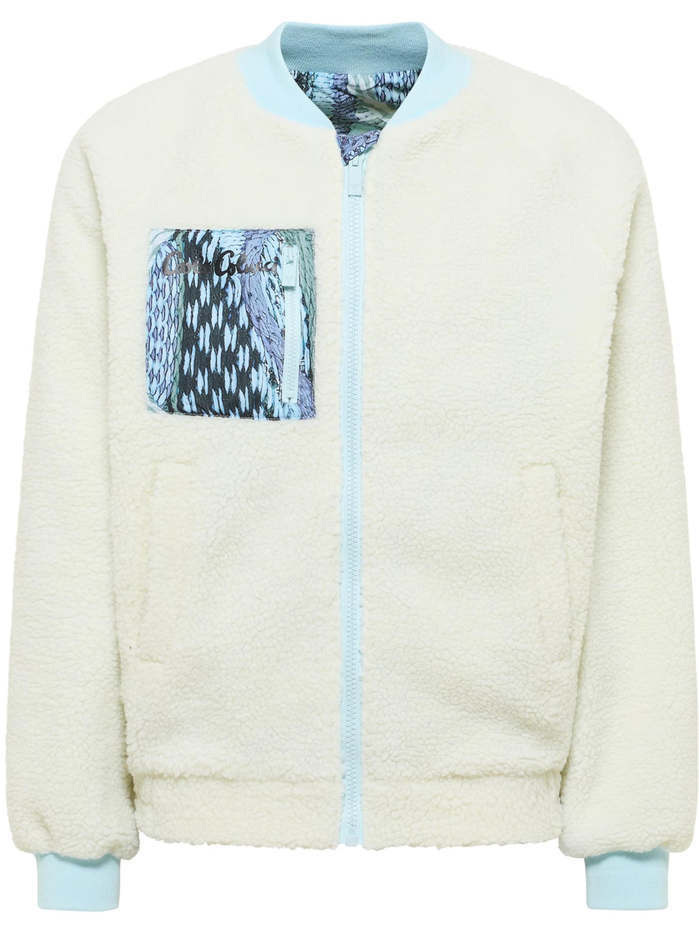 Carlo Colucci Fleece jas 'Espositello' in Wit: voorkant