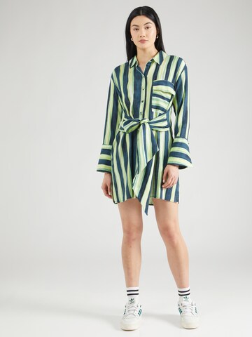 TOPSHOP - Vestido camisero en verde: frente