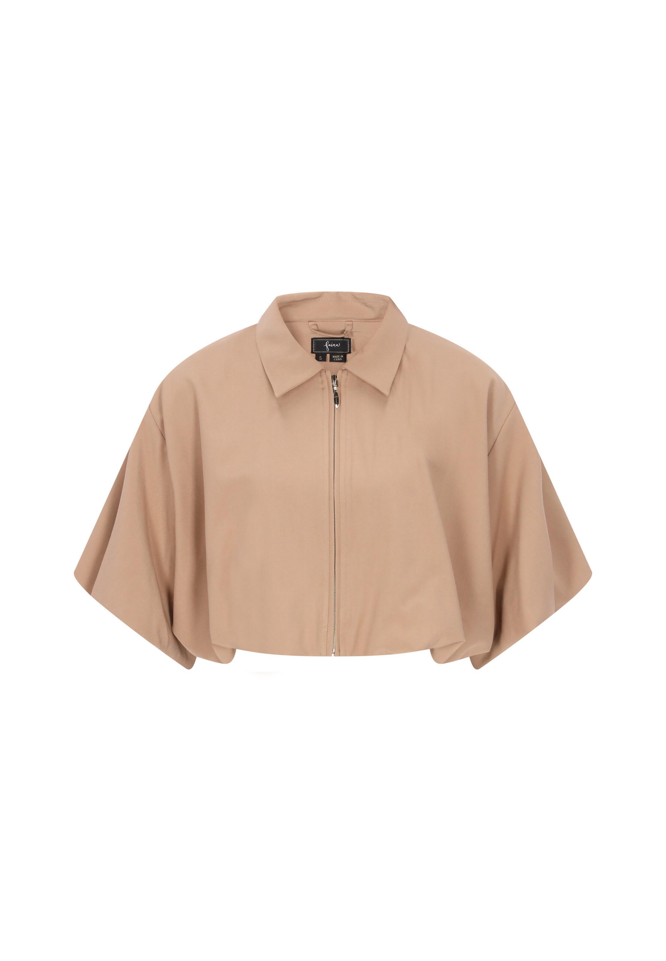 faina Veste mi-saison en taupe, Vue avec produit