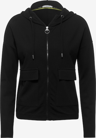 CECIL Zip-Up Hoodie in Black: front