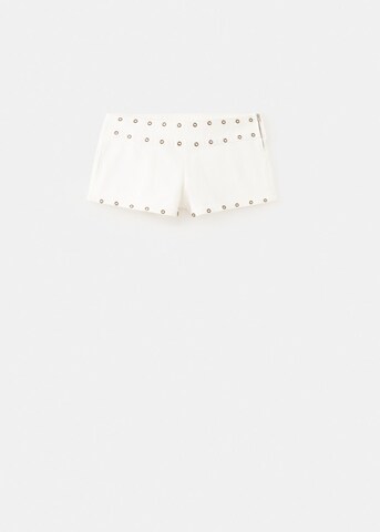 MANGO TEEN Slim fit Pants 'Beat' in White