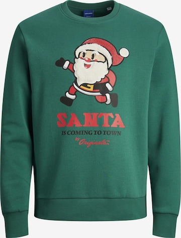 Bluză de molton 'X-Mas' de la JACK & JONES pe verde: față