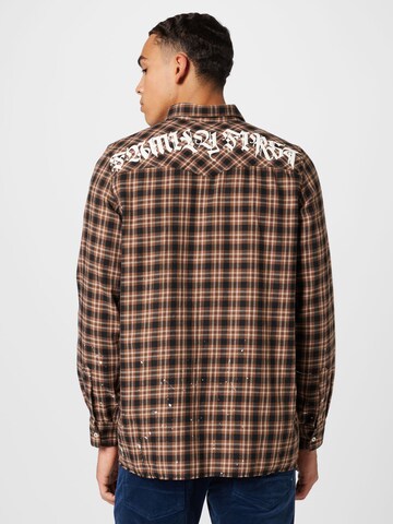 Family First Regular fit Button Up Shirt in Brown