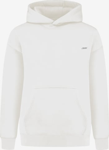 Smilodox Zip-Up Hoodie in Beige: front