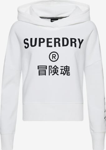 Bluză de molton de la Superdry pe alb: față