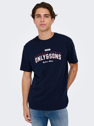 Only & Sons T-Shirt 'ONSLenny Life' in Blau: Vorderseite
