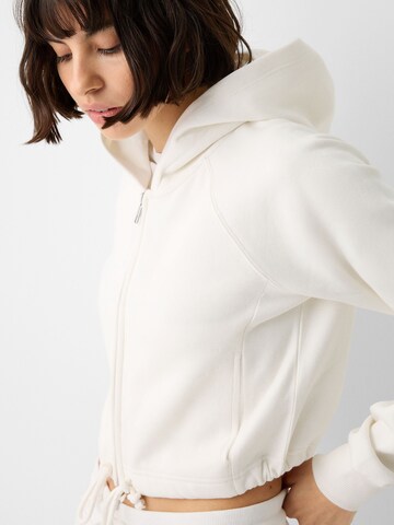 Bershka Sweat jacket in White