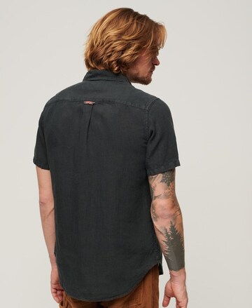 Superdry Comfort fit Button Up Shirt in Black