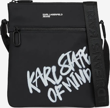 KARL LAGERFELD JEANS Olkalaukku 'Karl Quote' värissä musta: etupuoli