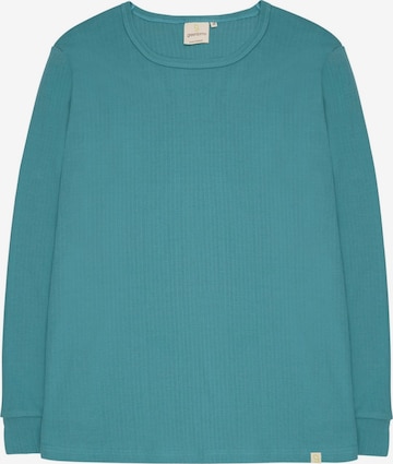 greenjama Schlafshirt 'Derby-Rib' in Grün: Vorderseite
