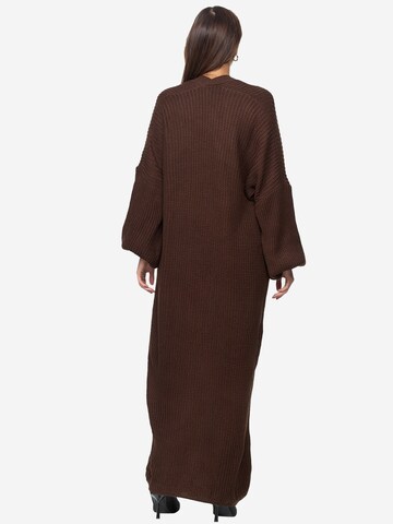 Elara Gebreide mantel in Bruin
