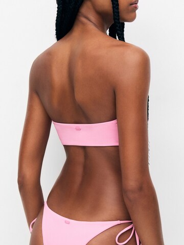 Pull&Bear Bandeau Bikini top in Pink