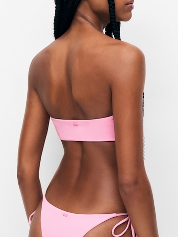 Pull&Bear Bandeau Bikinitop in Pink