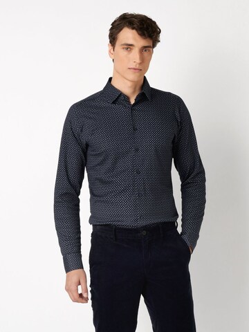 Coupe slim Chemise business DESOTO en bleu : devant
