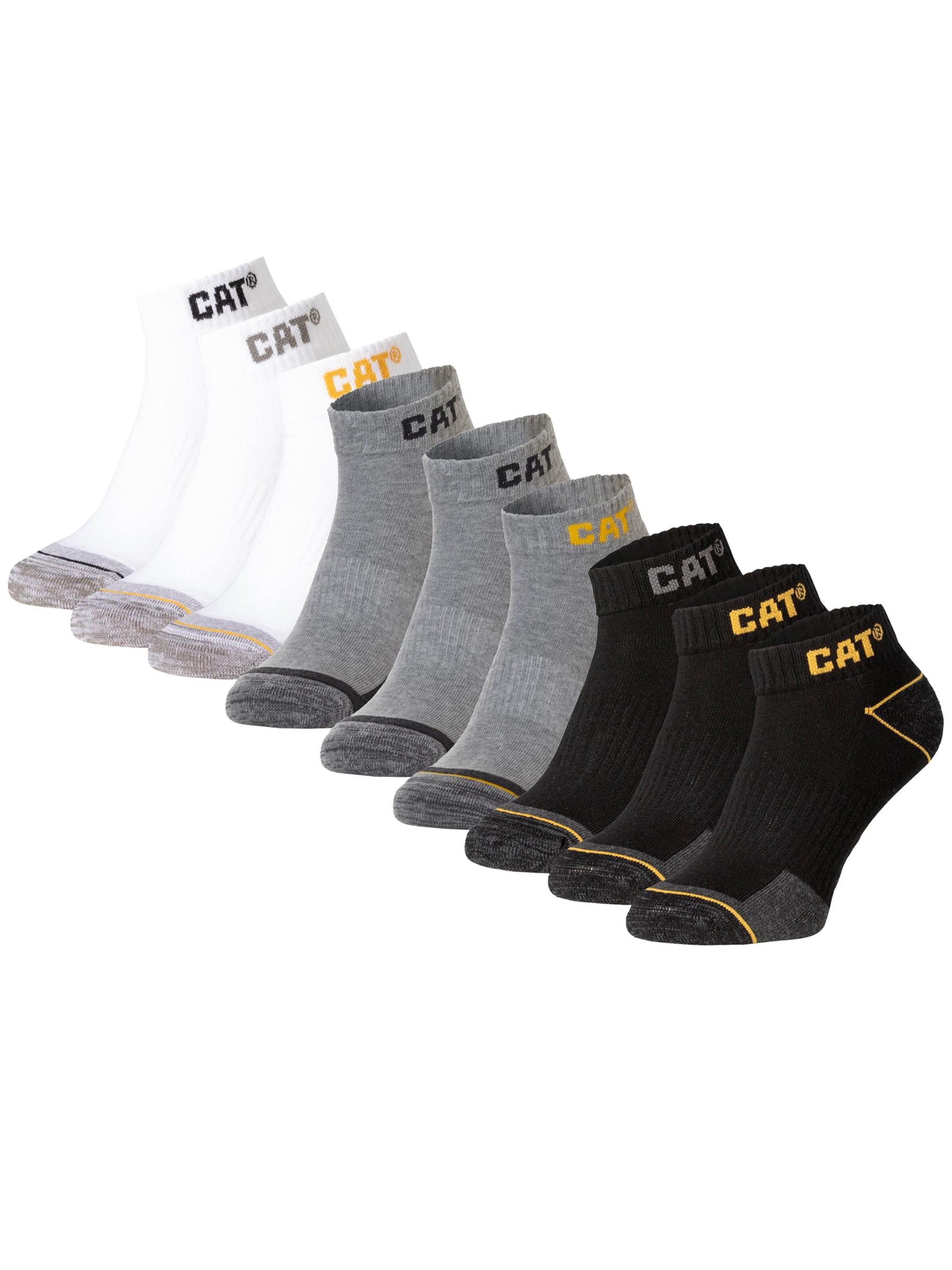 CATERPILLAR Enkelsokken 'CAT Enkelsokken Heren Work Sneakers 9-paar Korte Werksokken' in Grijs: voorkant