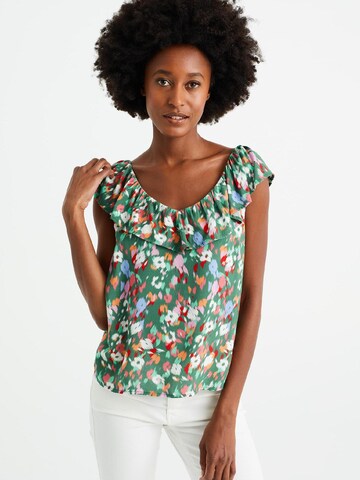 WE Fashion - Blusa en verde: frente