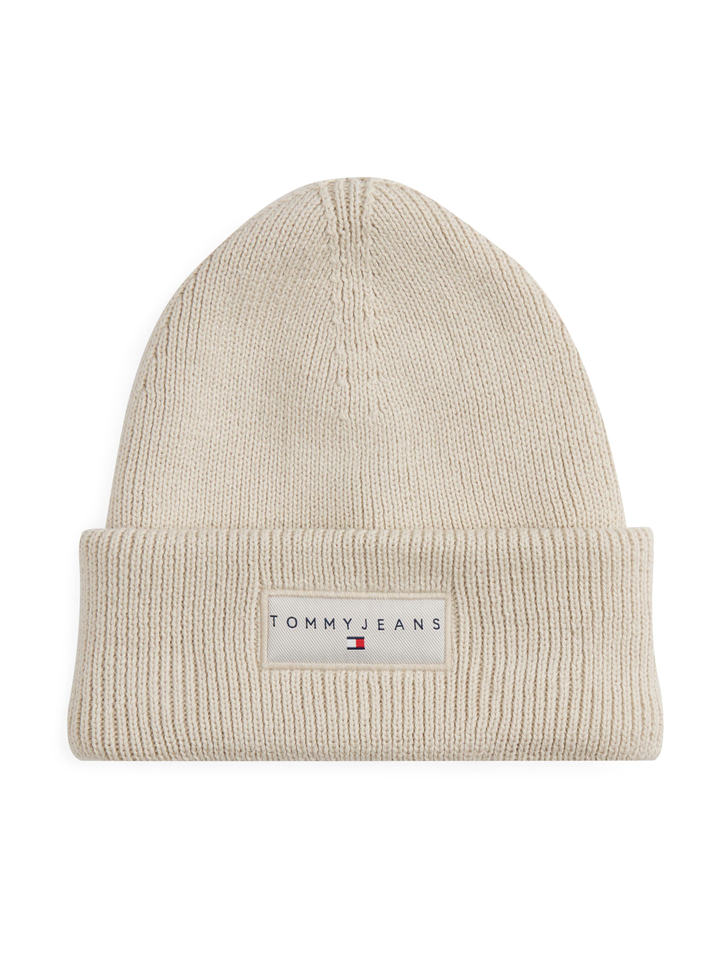 Bonnet Tommy Jeans en beige : devant