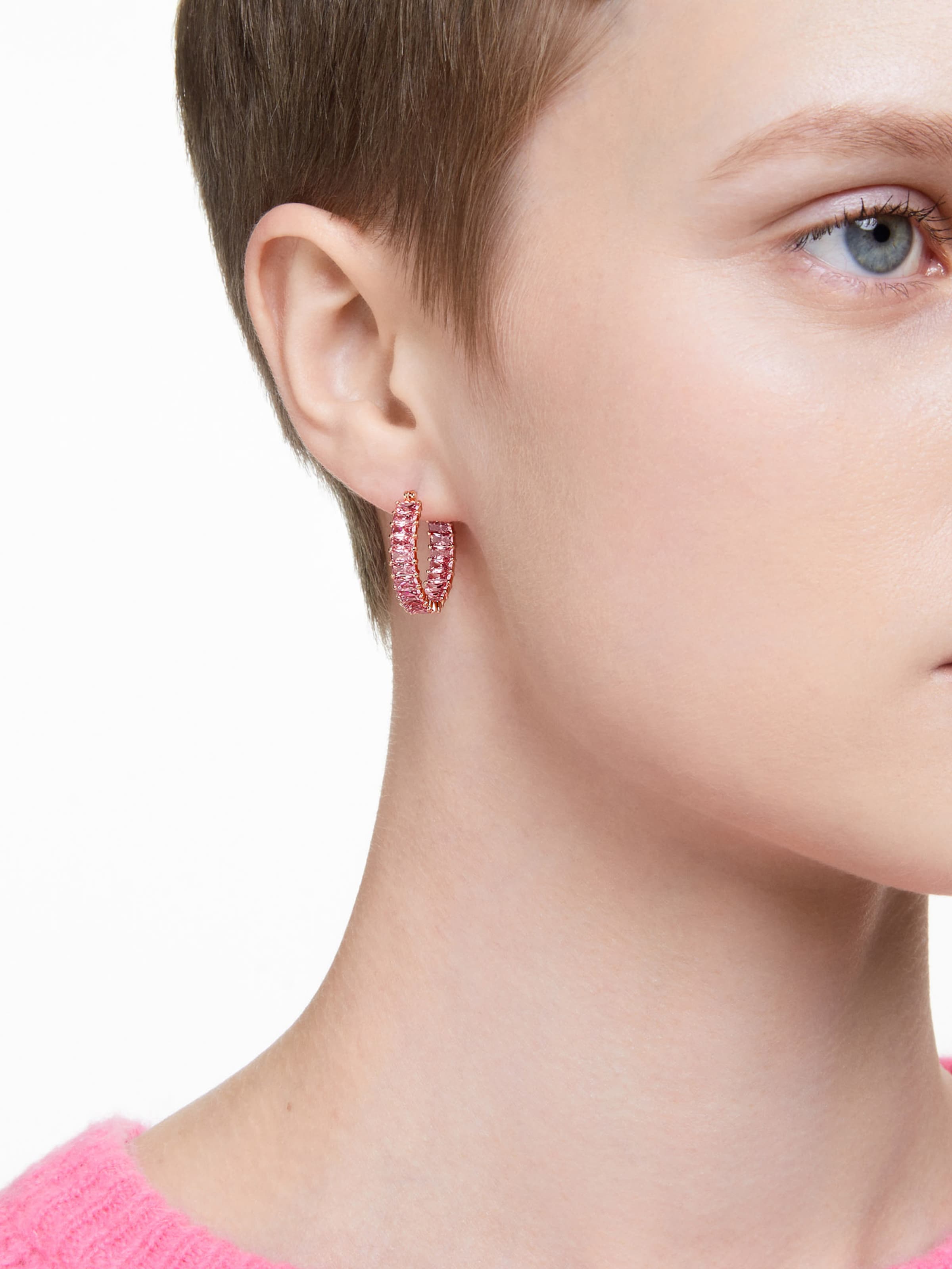 Swarovski Σκουλαρίκια 'Matrix' σε ροζ