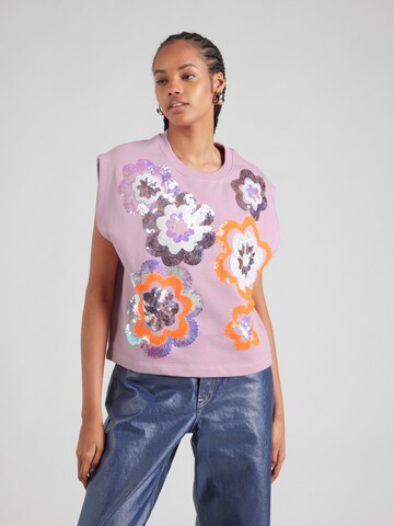 Sweat-shirt Essentiel Antwerp en rose : devant