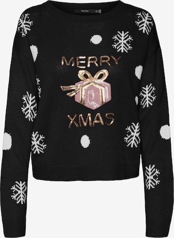 VERO MODA Sweater 'Xmas' in Black: front