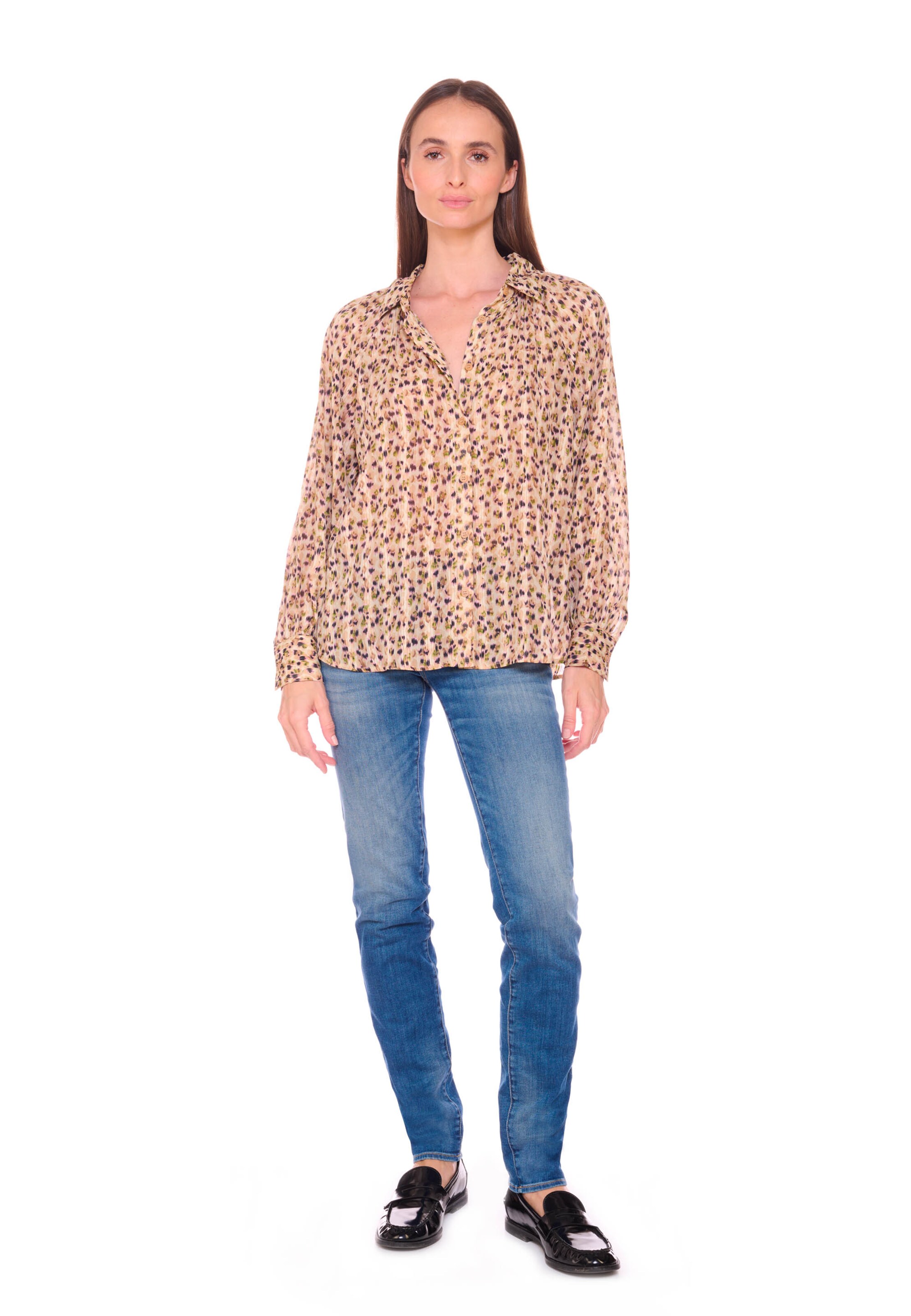 Le Temps Des Cerises Blouse 'Talou' in Beige