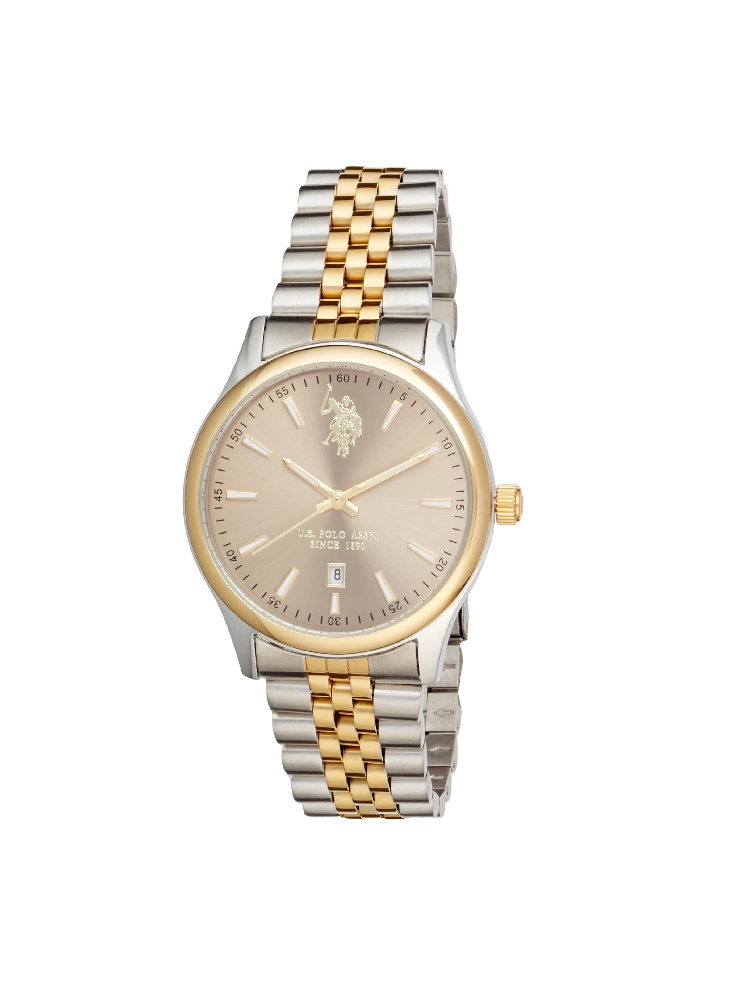 U.S. POLO ASSN. Analoguhr 'Aiden Steel'‌‌‌‌‌‌‌ in Gelb: Vorderseite