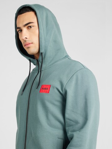 HUGO Zip-Up Hoodie 'Daple' in Green