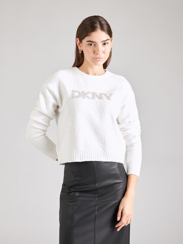 Pulover de la DKNY pe alb: față