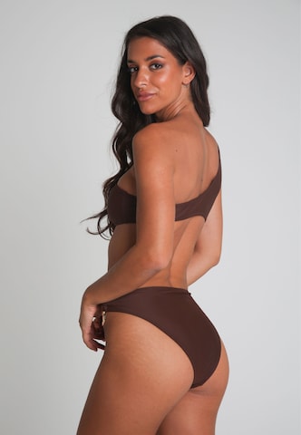 Moda Minx Bikini bottom 'Irregular Hoop' in Brown