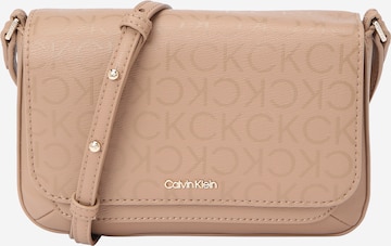 Calvin Klein Schoudertas in Beige: voorkant