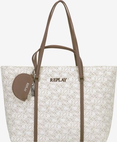 REPLAY Shopper in de kleur Taupe / Wit, Productweergave