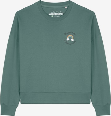 Watapparel Sweatshirt 'Happiness is homemade ' in Grün: Vorderseite