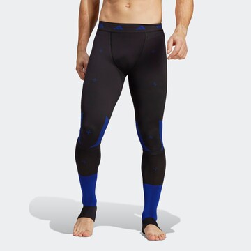Skinny Pantalon de sport 'Recharge' ADIDAS PERFORMANCE en noir : devant