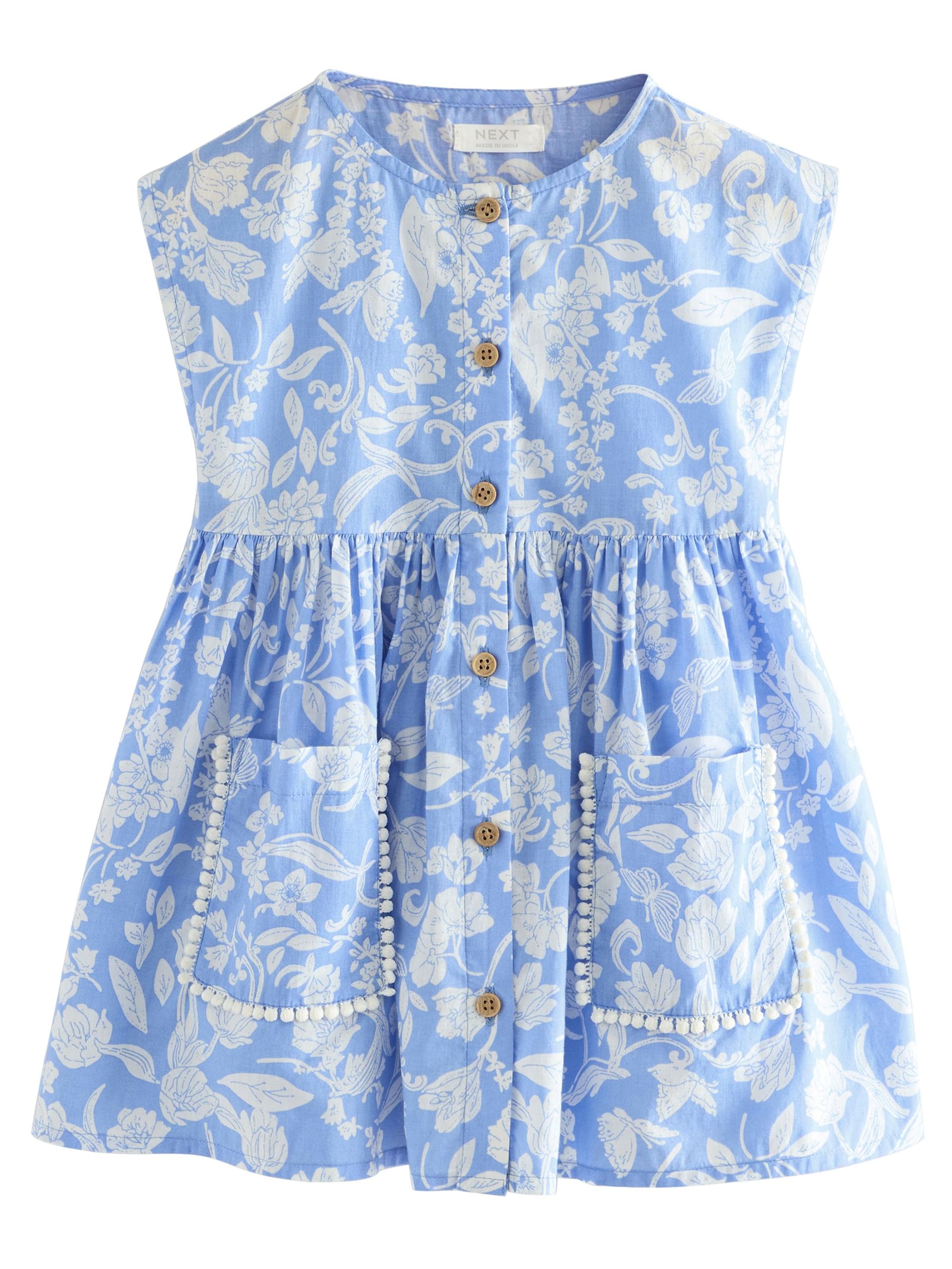 Next Geknöpftes Kleid in Blau: Vorderseite