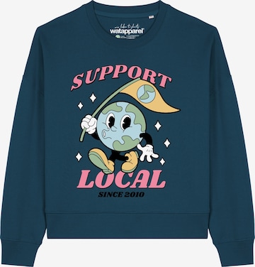 Watapparel Sweatshirt 'Support Local ' in Grün: Vorderseite