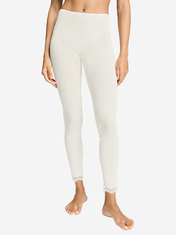 Hanro Skinny Leggings ' Woolen Lace ' in Wit: voorkant