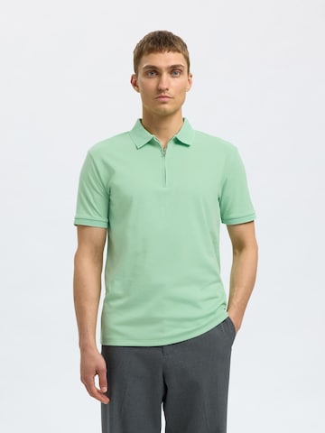 T-Shirt 'SLHFave' SELECTED HOMME en vert : devant