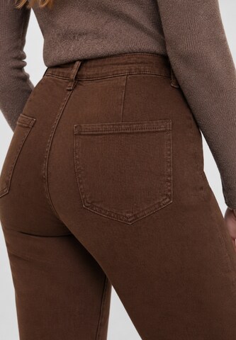 Elara Wide leg Jeans in Brown