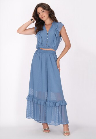 Camicia da donna di faina in blu