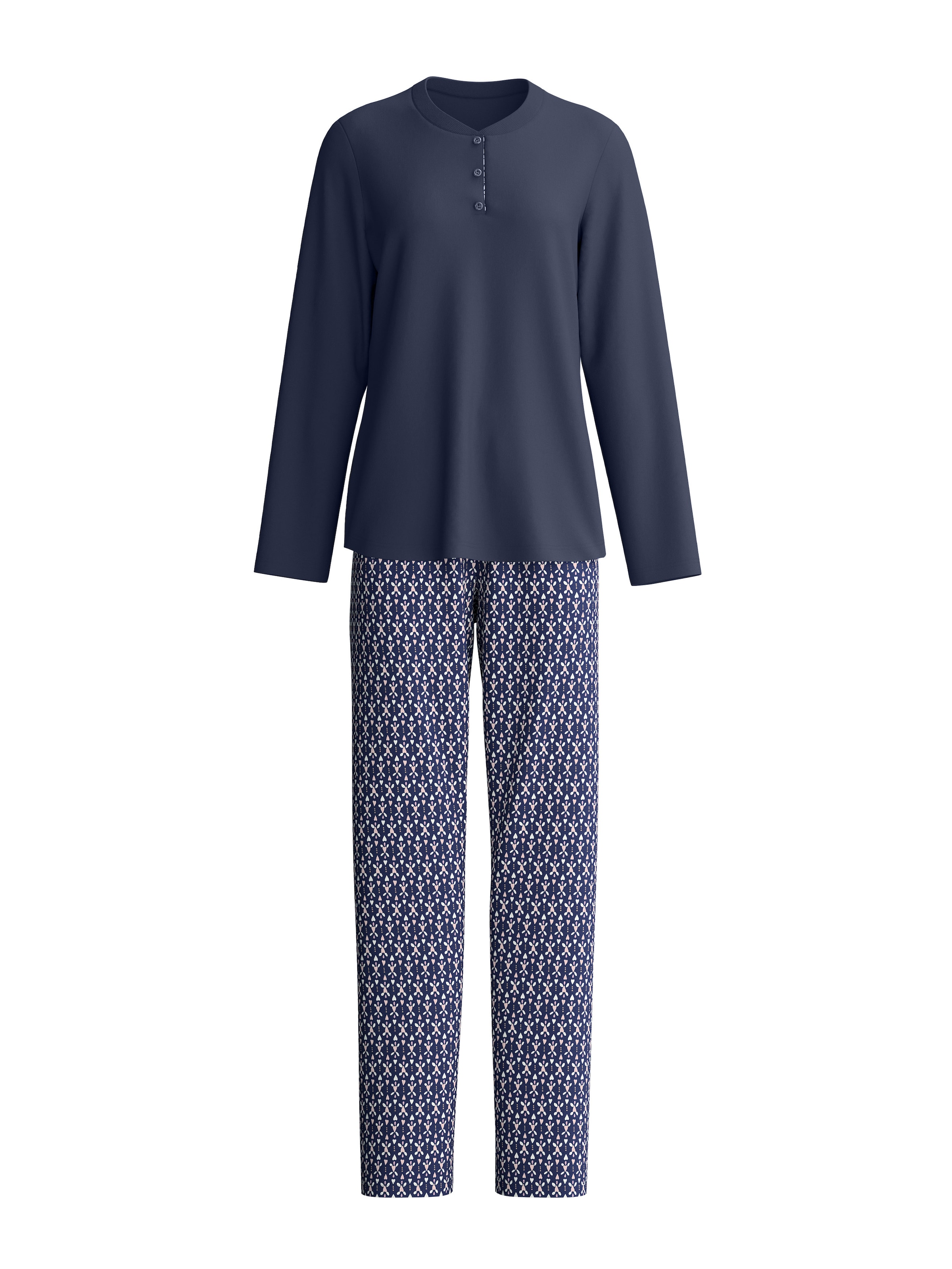 Pijama de la CALIDA pe albastru: față