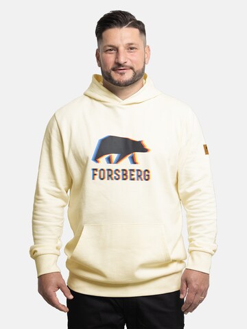 FORSBERG Sweatshirt 'Hoodie mit schwarzem Anaglyph-Logo' in Beige