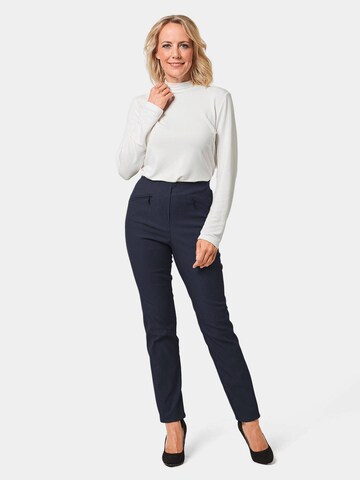 Coupe slim Pantalon 'Louisa' Goldner en bleu