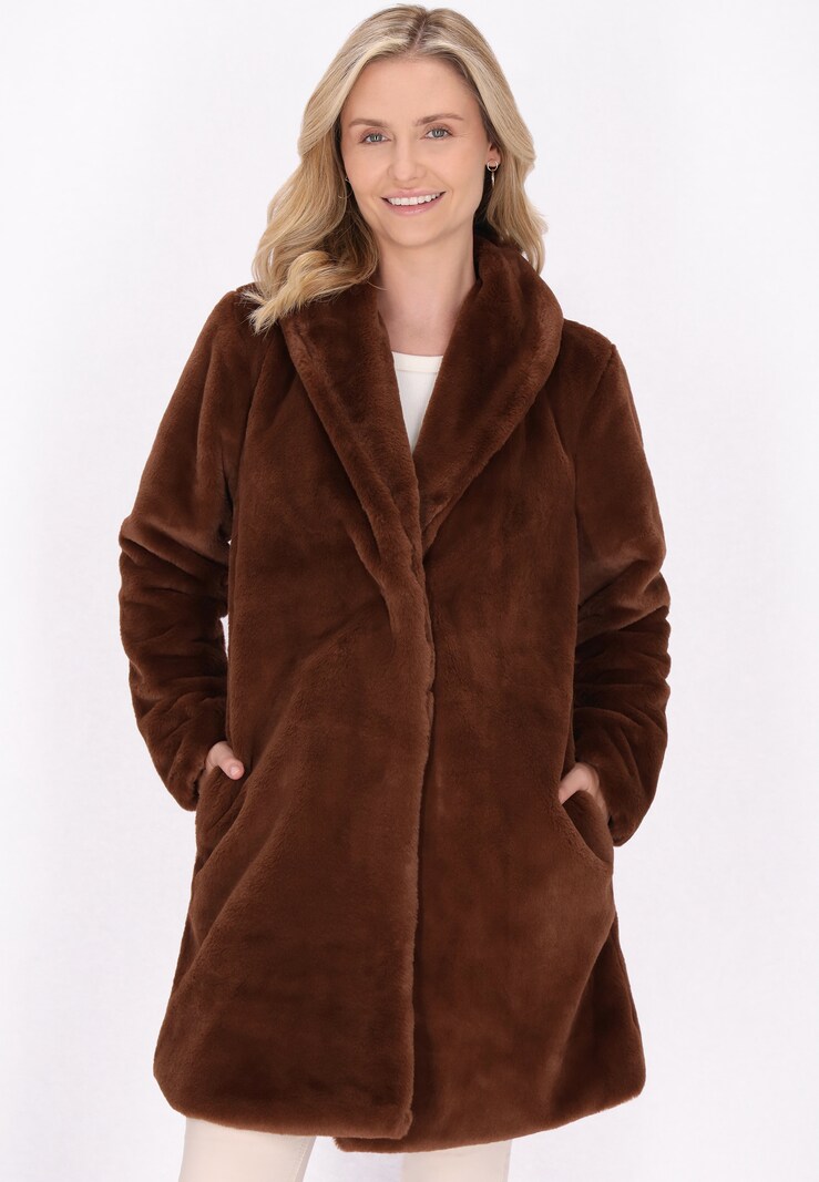 usha WHITE LABEL Mantel in Dunkelbraun ABOUT YOU