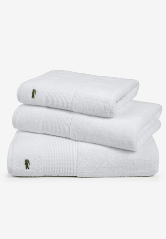 LACOSTE Shower Towel 'LE CROCO' in White