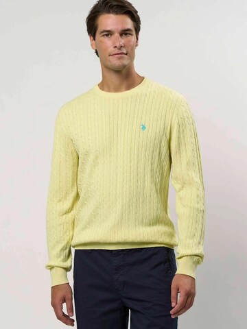 U.S. POLO ASSN. Pullover ' Mads ' in Gelb: Vorderseite