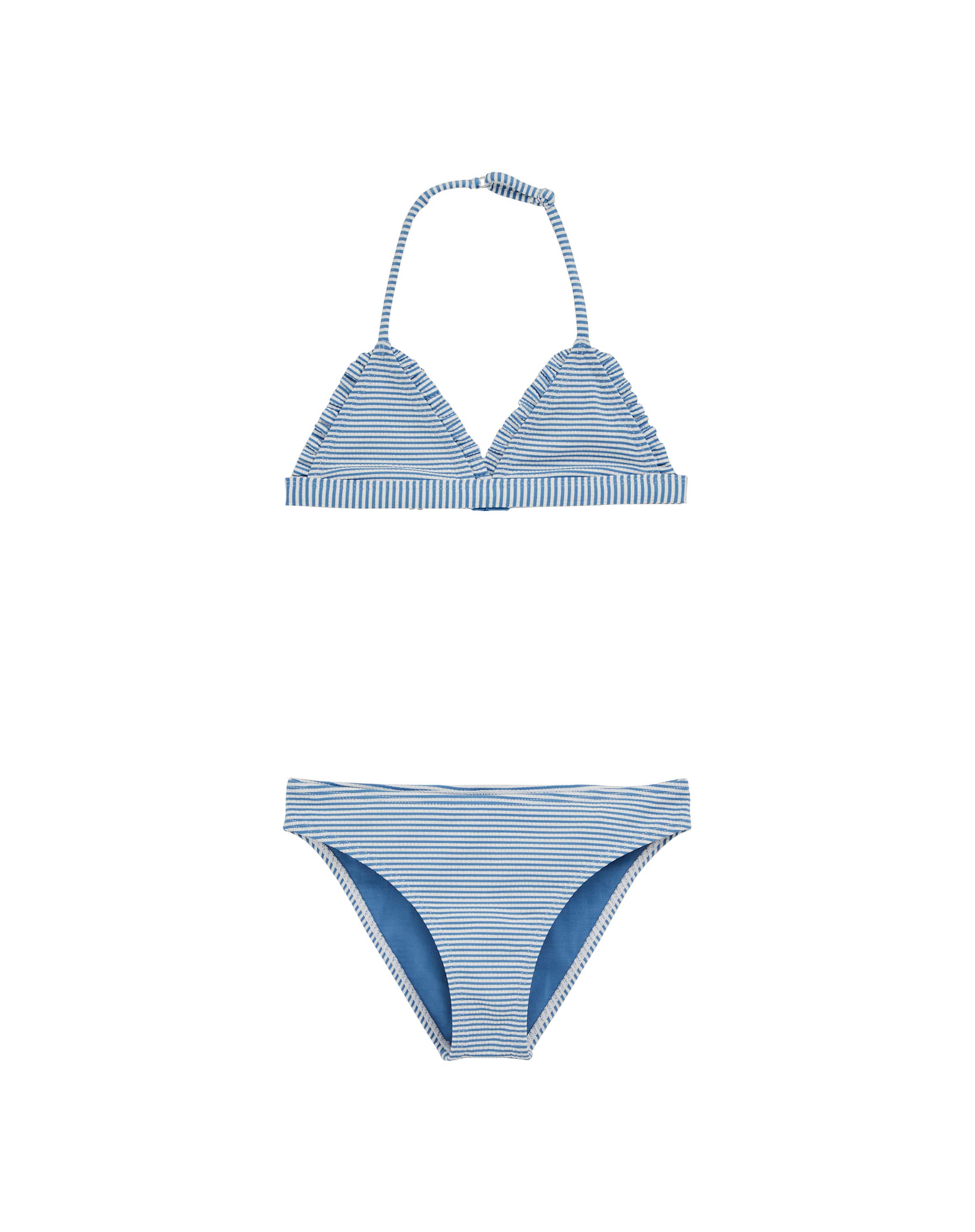 Triunghi Costum de baie două piese de la WE Fashion pe albastru: față