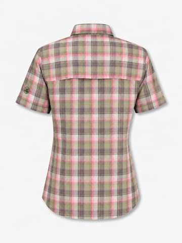 deproc Athletic button up shirt 'Outdoorbluse Copper Damen Kurzarmbluse kariert Funktionsbluse' in Green