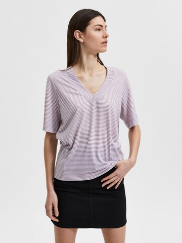 T-shirt 'Ivy' SELECTED FEMME en violet : devant